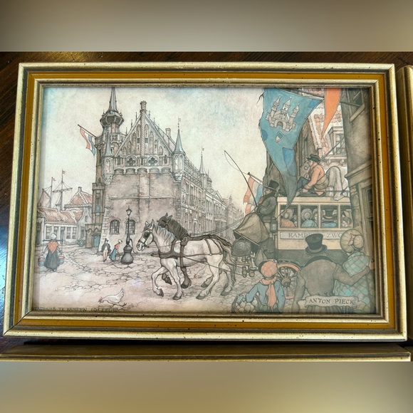 Vintage Framed Anton Pieck Reproduction Prints- Set of 4 - Picture 4 of 5